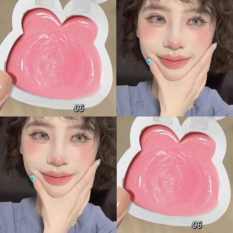 Water Gloss Cheek Cream Monochrome Blush Paste Mud Purple Orange Tint Brighten Lips Cheek Contour Rouge Waterproof Makeup Blush 6
