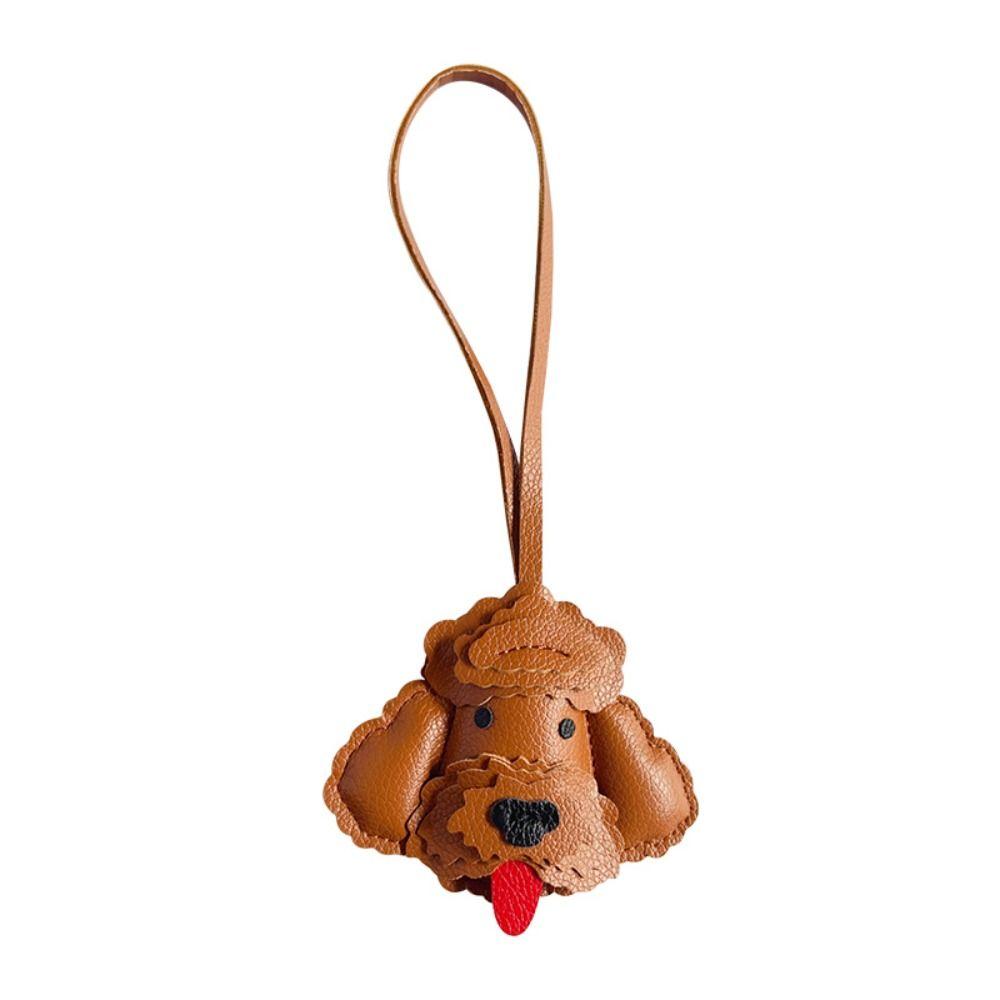 Cute PU Puppy Bag Pendant Cartoon Dog Decorative Hanging Puppy Keyring Versatile Bag Charm Car Decoration