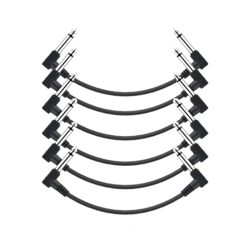 6Pcs Effect Cable Noise Suppression Copper Core Single Channel 6.35mm Guitar Pedal Cord Patch Cable