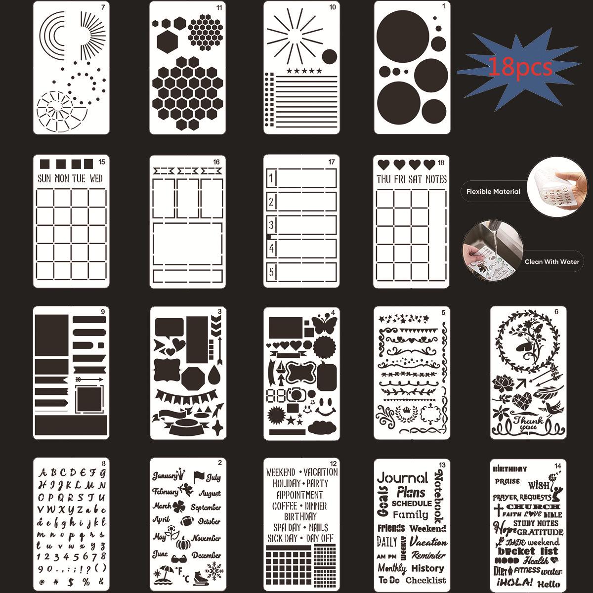 

PET Hollow Lace Drawing Set: DIY Creative Diary Art Template