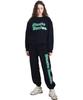 BONIEE [Fleece Lined] Block Typo Jogger Elastic Pants Navy
