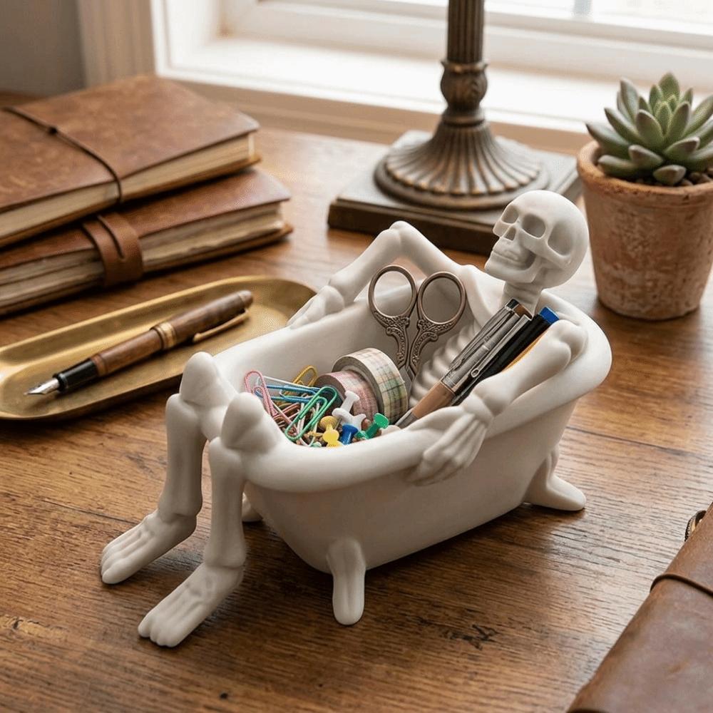 Well-Made Resin Trinket Organizer Smooth Surface Bathtub Tray Skeleton Tray Living Room