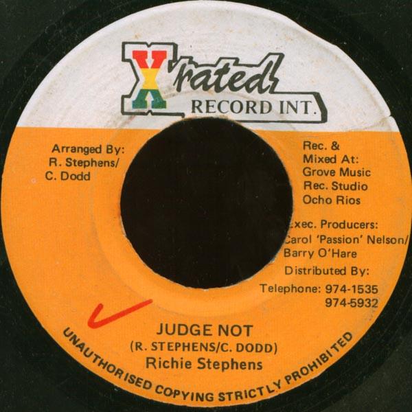 

7inch Record RICHIE STEPHENS - Judge Not NONE X-Rated Record Jamaica Reggae, Ska & Dub Used