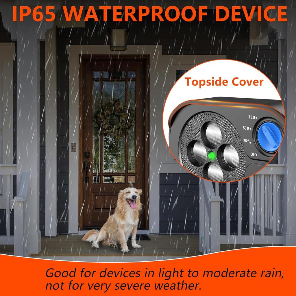 2026 New Anti Barking Device Bark Box Rechargeable Dog Deterrent IP65 Waterproof Dog Silencer Stops Neighbors' Dogs Barking 75ft 4