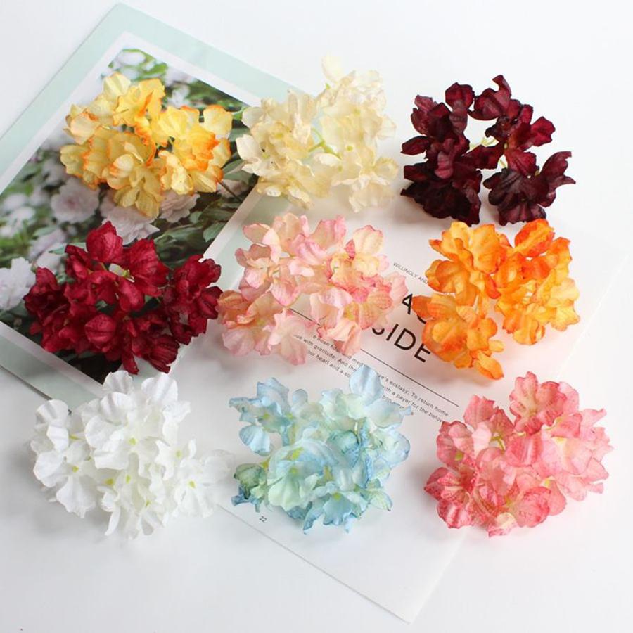 Artificial Flower Silk Hydrangea Wedding Bridal Bouquet Festival Diy Gift Box Arrangement Home Vase Table Garden Decoration Wall