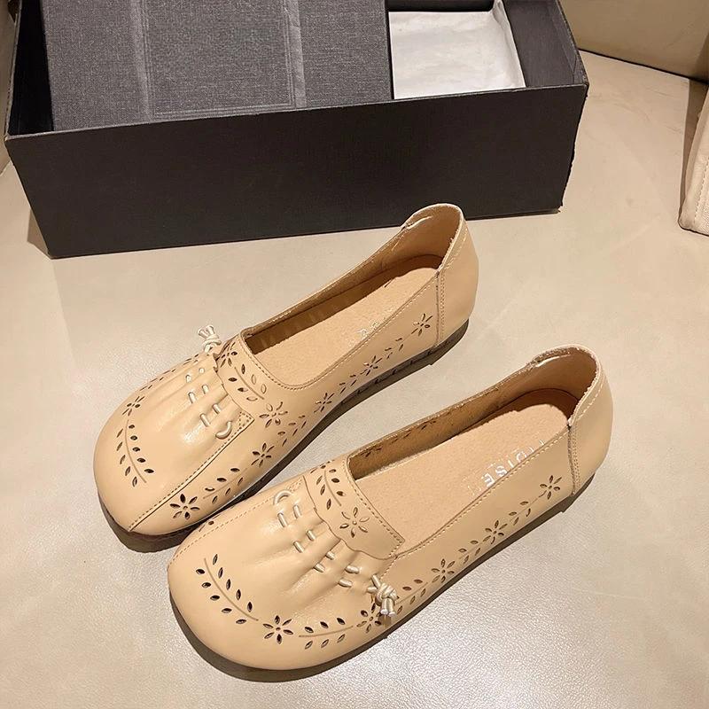 Fashion Green Moccasins White Shoes for Women Low Heel Elegant Woman Flats Dress Fashionable Cheap Clearance Y2k Price Social Wholesale
