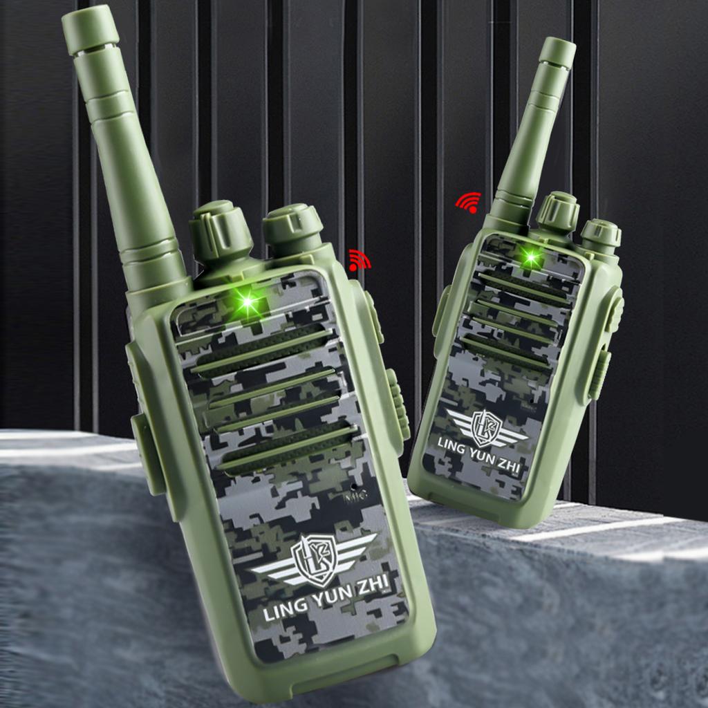 2Pcs Electronic Long Range Walkie Talkie Toys, Intercom Mini Interphone Digital Sound Communication Game Indoor and Outdoor