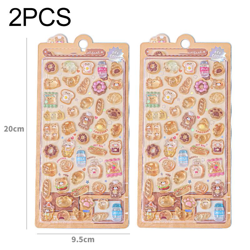1pc 3D Relief Journal Decorative Stickers Kawaii Candy Ghost Bread Drop Scrapbooking Phone Stickers Stationery Sticker TMZ