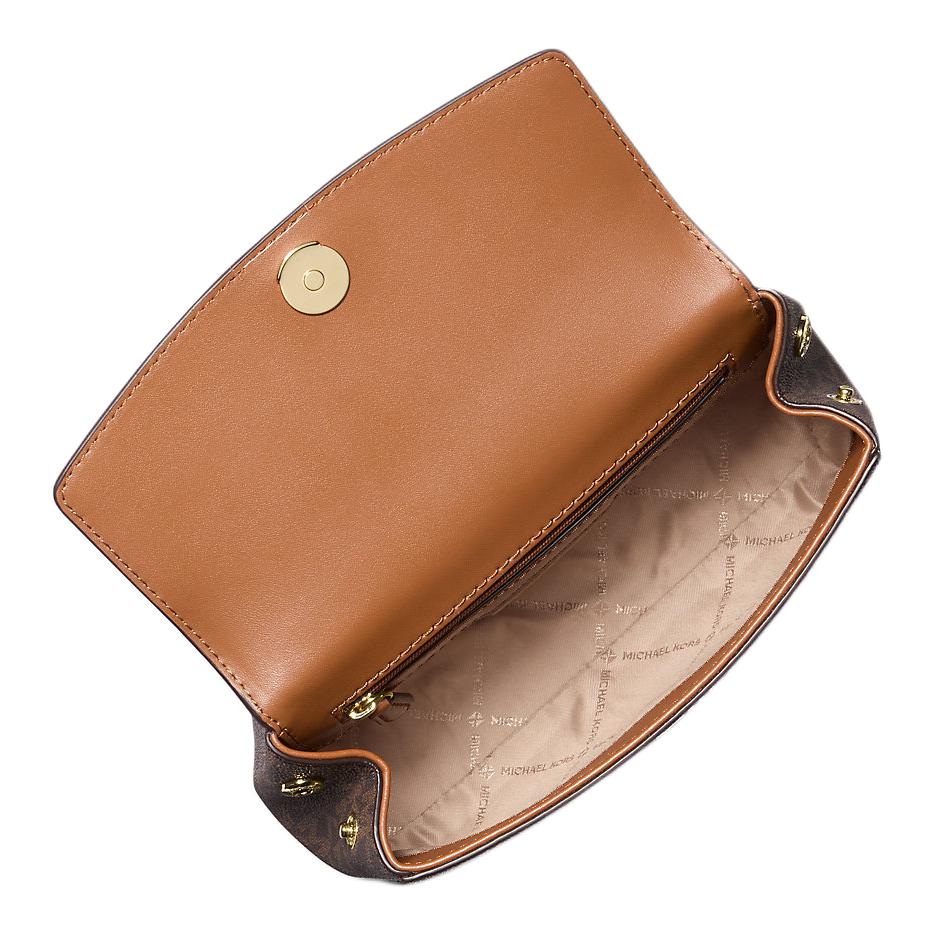 Michael Kors Ava Logo Letter Taška přes rameno Crossbody taška Mini Kabelka z potaženého plátna Dámské tašky Hnědá 32S5GAVC1B-BRONZO