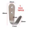 Home useful Hook Creative High quality Hot Rustproof Single hook Solid Stainless Steel Wall mounted 10PCS Coat