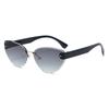 Sonnenbrille Damen Günstig Hochwertig Katzenauge Faltenmindernd Mode Rahmenlos Beschnitt Beliebter Trend