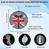 Metal Art Windmill Outdoor Decor British Flag Crown Pattern Wind Spinner 3D Dynamic Garden Art High Quality Sublimated Windmill for Home Yard