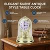 European Retro Silent Table Clock Antique Style Desk Clock Home Living Room Decor Non Ticking Decorative Timepiece
