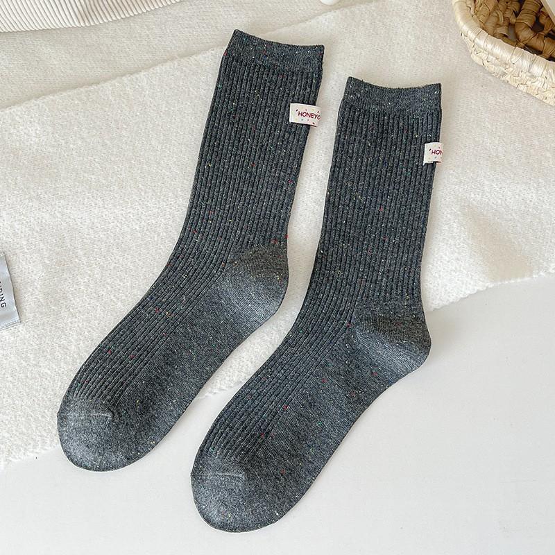 Socken Re Baumwolle Stapelsocken Trend Saison Ideen Garn Ferse Stoffetikett Buchstabe Baumwolle Mittellange Socken