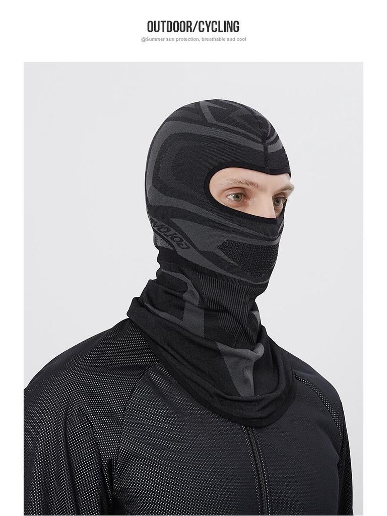 Herr Sommar Solskydd Andningsbar Cykelmask - Svettabsorberande, Värmeavledande Iskallt Silke Huvudbonad för Motorcykelåkning
