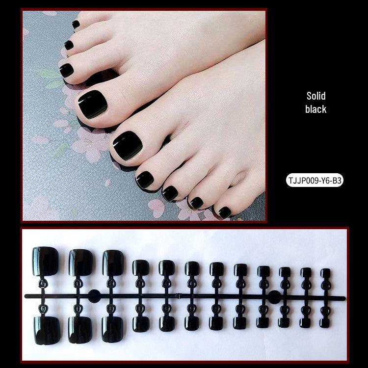 Boxed Toenail Whitening Patches - 24 Wearable Black False Toenail Manicure Pieces