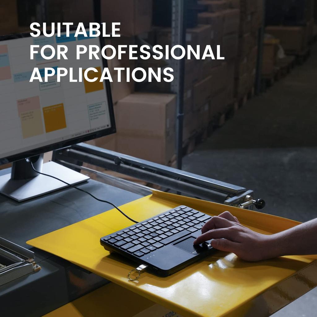 Perixx Keyboard with Touchpad Wired Mini USB Pantograph Key Equipped with 2 USB Hubs US Layout PERIBOARD-525US 28.4x18.2x2.8cm