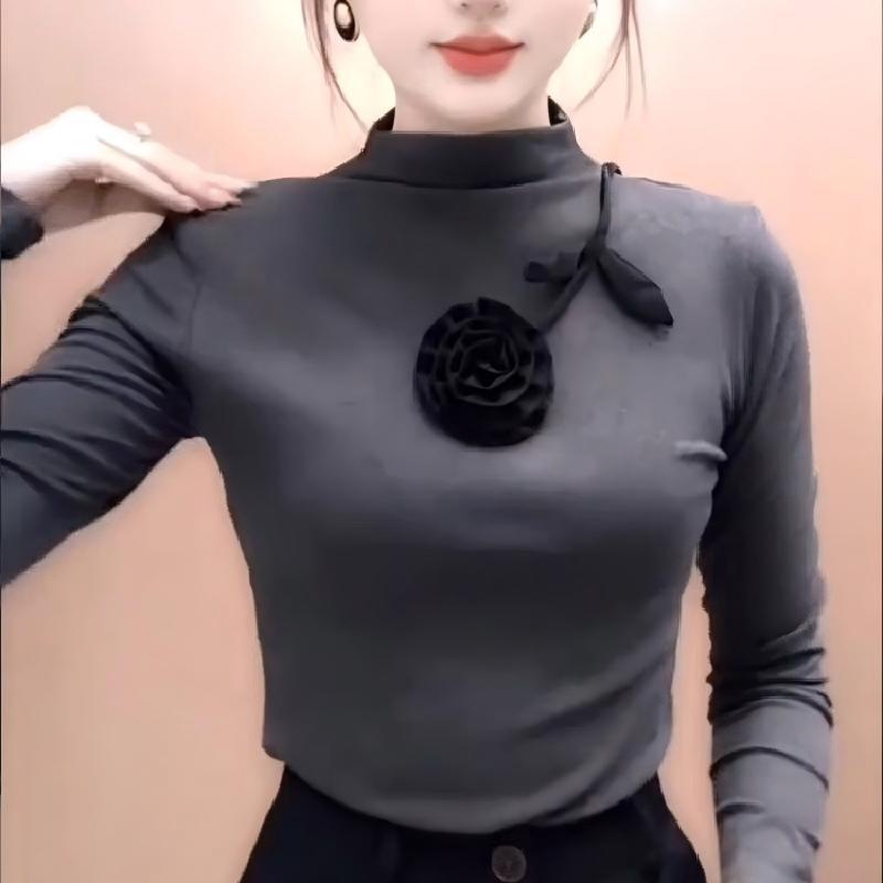 

Enhanced German Velvet 3D Floral Long-Sleeve Women s T-Shirt - Check Product Before Ordering XL сірий колір