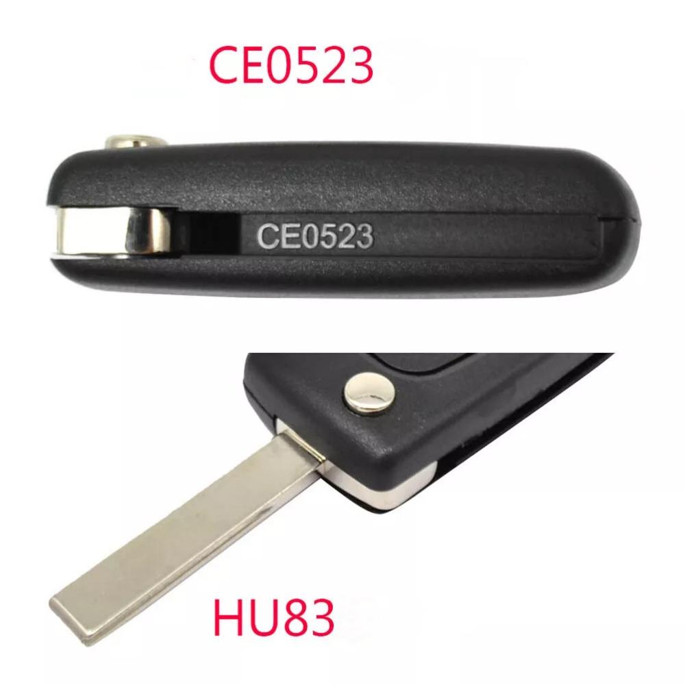 For Peugeot 207 308 807 Citroen C3 C4 C8 2-Button Remote Control Key CE0523 HU83