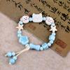 Jingdezhen Ceramic Bracelet, Single Loop Beaded Bracelet, New Chinese Cute Fresh Style Wrist Jewelry