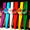 Metal Kazoo with 6 Vibrating Diaphragms, Silver, Red, Blue, Yellow, Green, Purple, Whistle, Wind Instrument