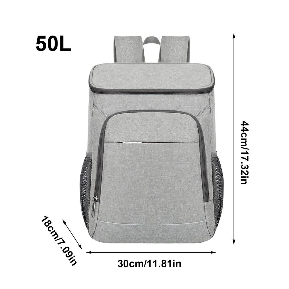 

Рюкзак для ланча объемом 50 л, термоизолированный, водонепроницаемый, для пляжа, пикника, походов, барбекю, путешествий и кемпинга. серый