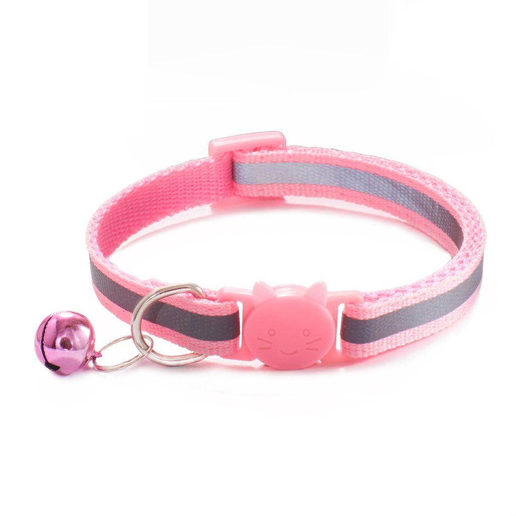 with Bells Adjustable Size Cat Head Pattern Kitten Decor Cat Neck Strap Pet Accessories Cat Collar