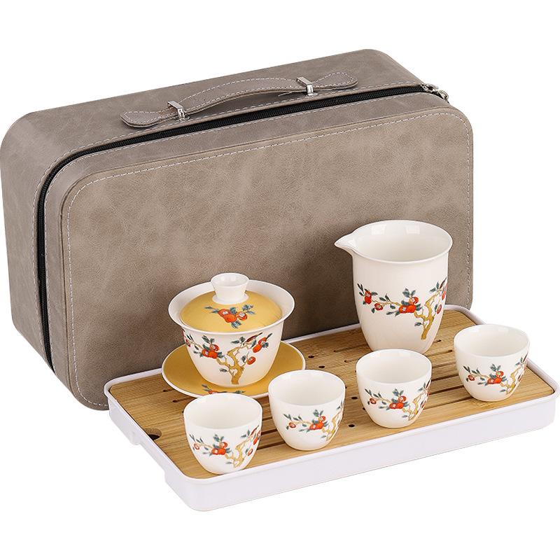 High-end suet jade portable travel tea set household gifts business company corporate annual meeting gifts