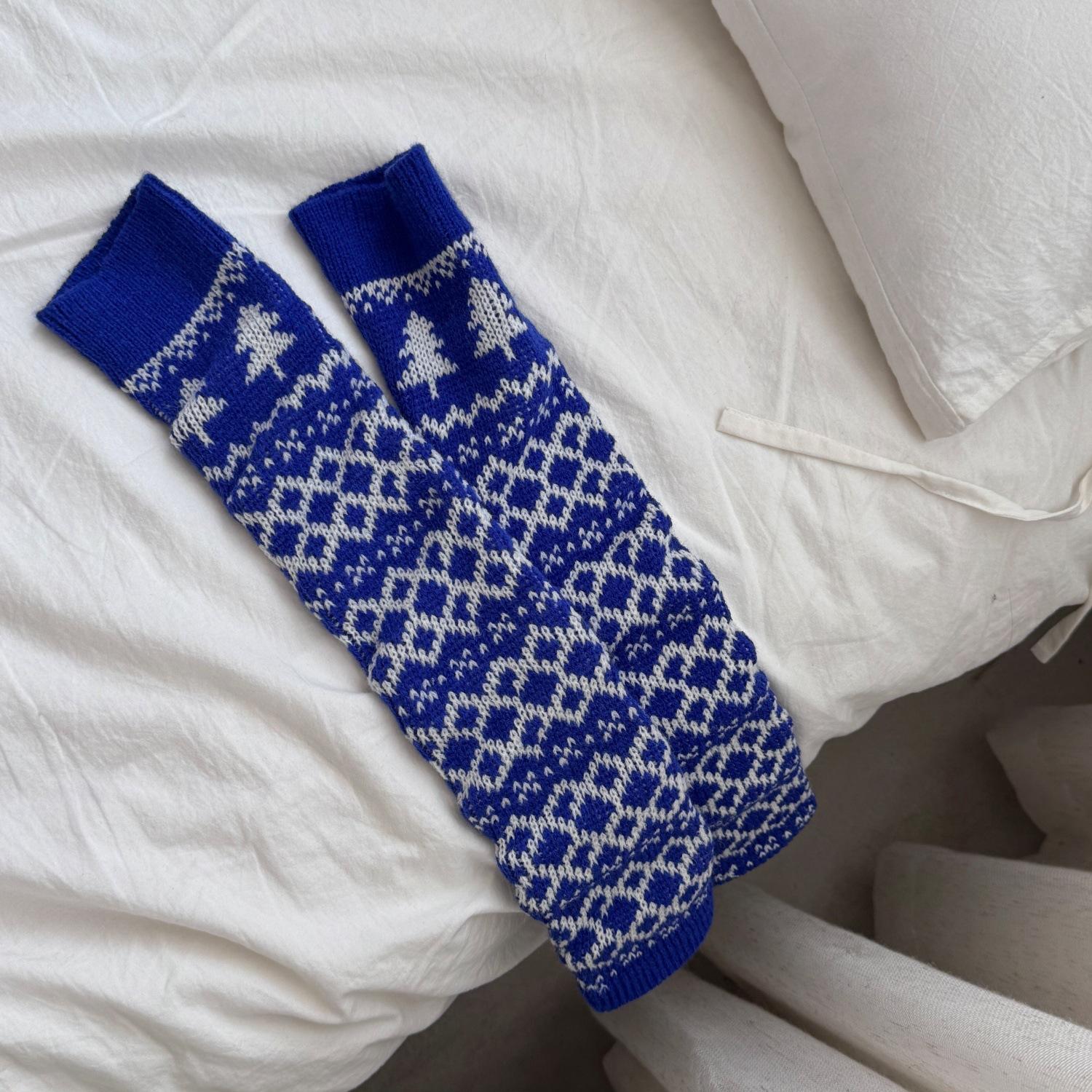 

Dui Dui Sock, Thick and Warm Leg Socks for Girls To Protect Their Heels and Step on In Autumn and Winter 1 pair синій