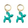 A Pair Charm Metal Balloon Dog Dangle Pendant Earrings Set For DIY Men Women Cute Cartoon Earring Jewelry Party Gift Supplies