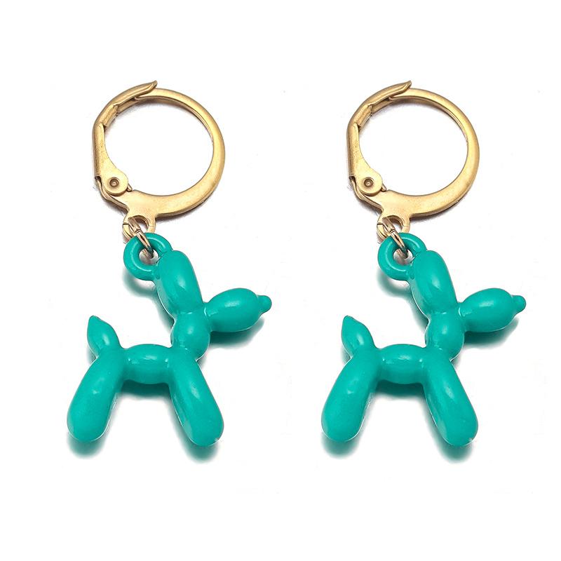 A Pair Charm Metal Balloon Dog Dangle Pendant Earrings Set For DIY Men Women Cute Cartoon Earring Jewelry Party Gift Supplies