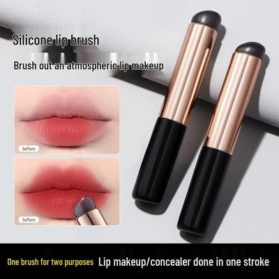 Silicone Mini Lip Brush with Lid - Portable, Dustproof, Multifunctional Concealer and Lipstick Smudge Brush
