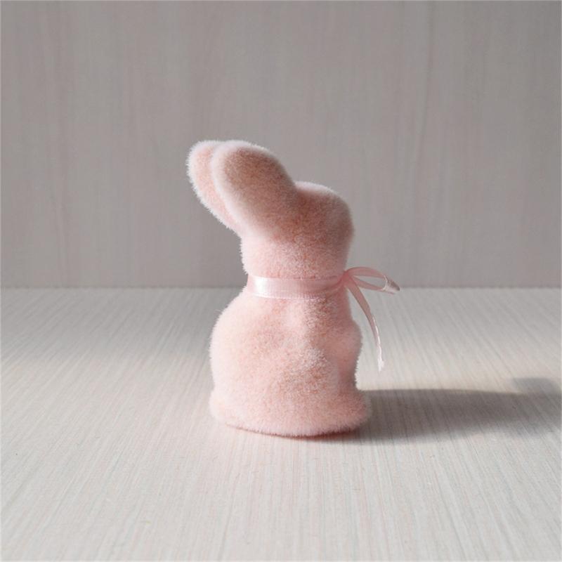 Holiday Decoration Soft Touching Bunnies Figurines Color Option Rabbit Ornament for Home and Party Table Decoration 1PC