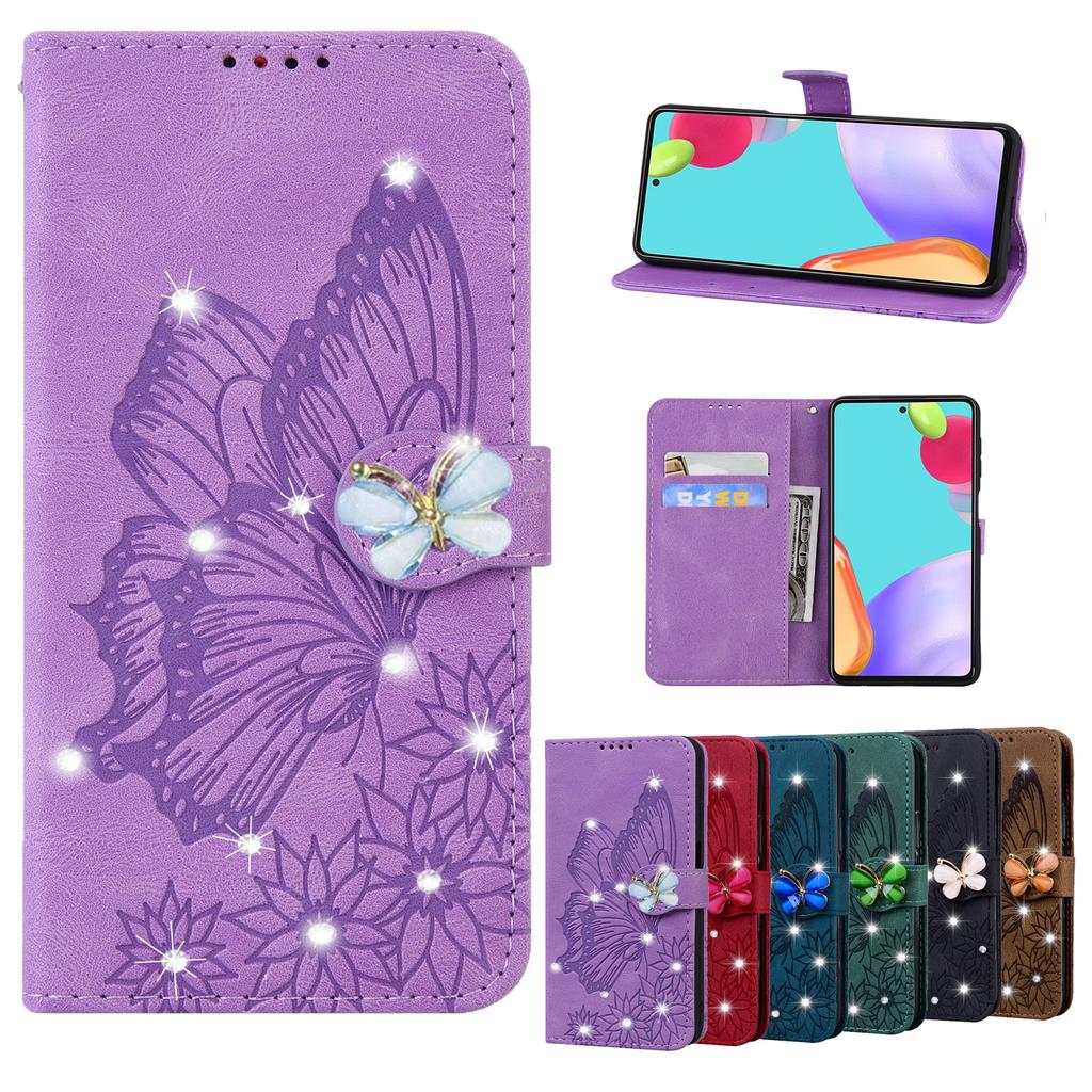 Třpytivé flipové kožené pouzdro na telefon pro Xiaomi Redmi Note 10 / 10s Note9 Pro 8t 9t 8 8a 9 9a Mi 11 10t Poco X3 Nfc Bling Cover