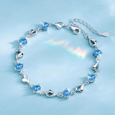 Βραχιόλι αγάπης γυναικείο σχέδιο εξειδικευμένης αγοράς ιαπωνικό και κορεατικό μικρο-ενσωματωμένο ζιργκόν καρδιά ωκεανού φίλη μαθήτρια κοσμήματα για φίλη