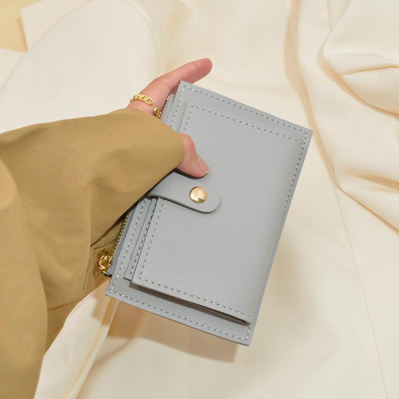 Change Bag Women's Short Coin Bag Simple Thin Zipper Buckle Multi-card Small Card Bag Change Clip