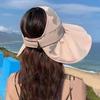Foldable Summer Sun Cap Empty Top Sunscreen Bucket Hat Fashion Large Visor Sun Hat  Women