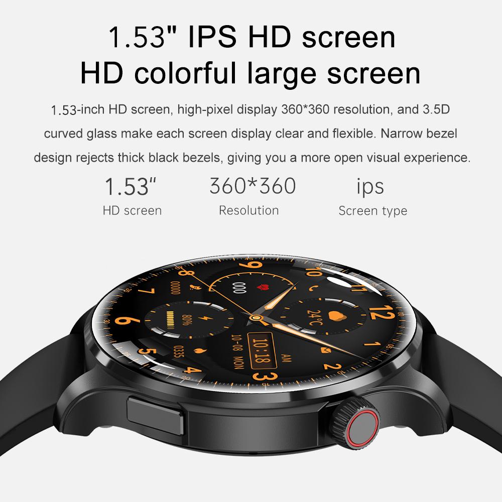 KEYSION 2025 New 1.53'' 48mm Bluetooth Call Smart Watch Men Sport SPO2 Heart Rate Health Monitoring GPS NFC Smartwatch for Android IOS Phone