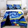 Van Gogh Kunst Niedlich Kawaii Bequemer Bettbezug Steppdecke Kissenbezug Bettwäscheset Kinder Schlafzimmer Dekoration Heimtextil