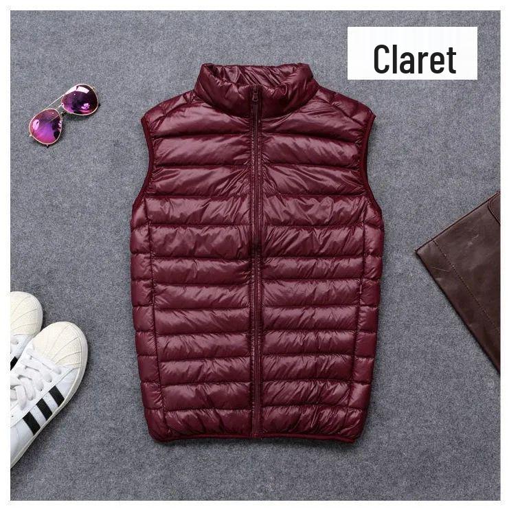 

Мужской универсальный жилет из пухового хлопка со стойкой - Легкий, Теплый, Бесшовный, Смесь шелка и хлопка XXXL