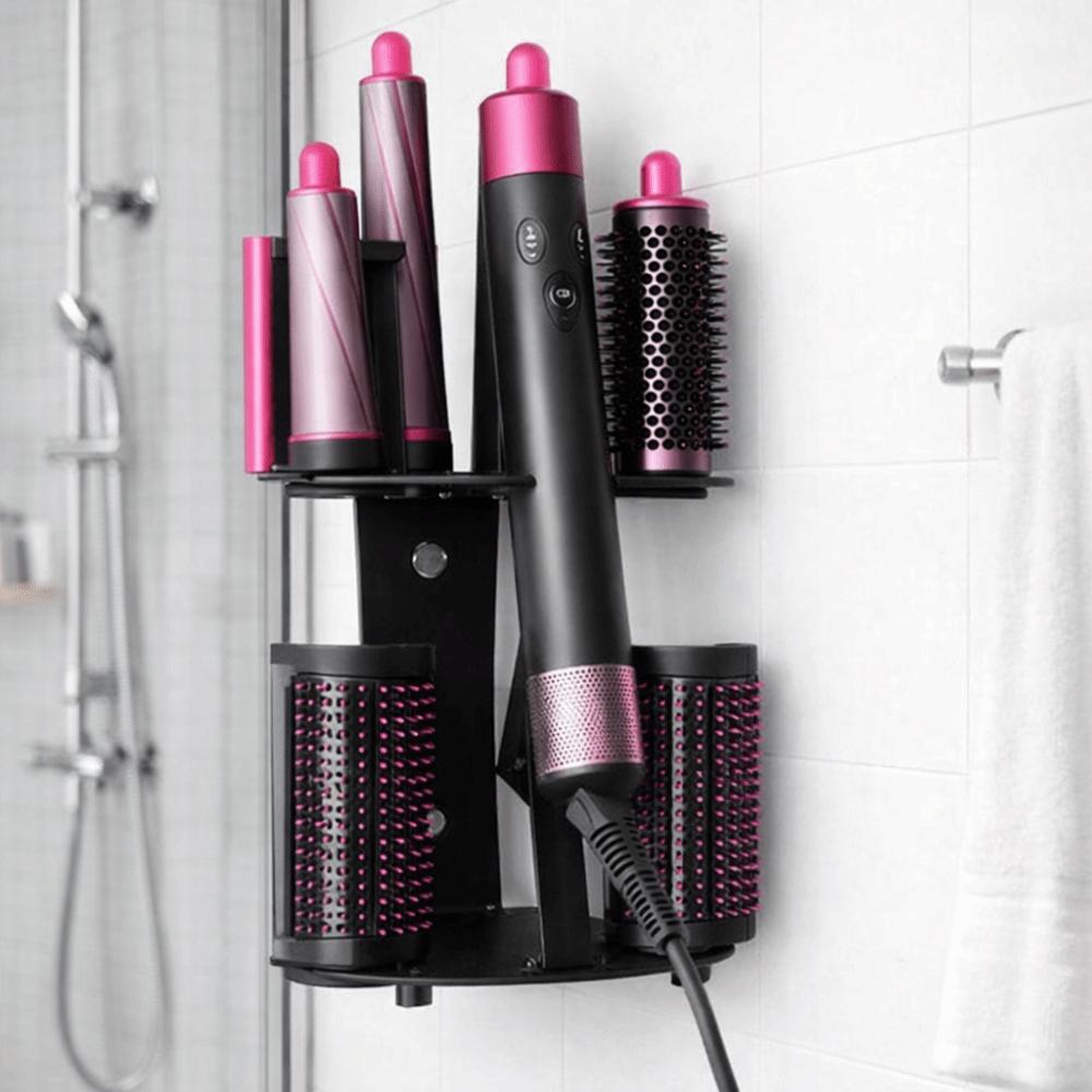 Wall Mounted/Desktop Curling Iron Stand Non-slip Hair Tool Organizer Hair Dryer Stand for Home