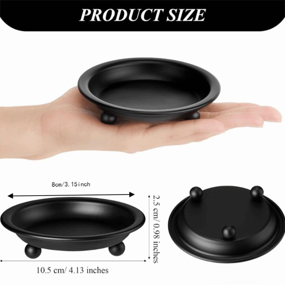 Reusable Vintage Iron Candle Holder 4.13 Inch Diameter Round Shape Candle Plate Gold/Black Candle Tray Home Decor