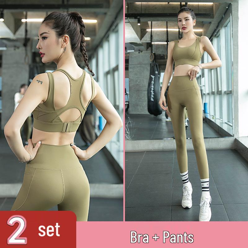 Women s Summer Stylish Fitness Yoga and Running Clothing Set L