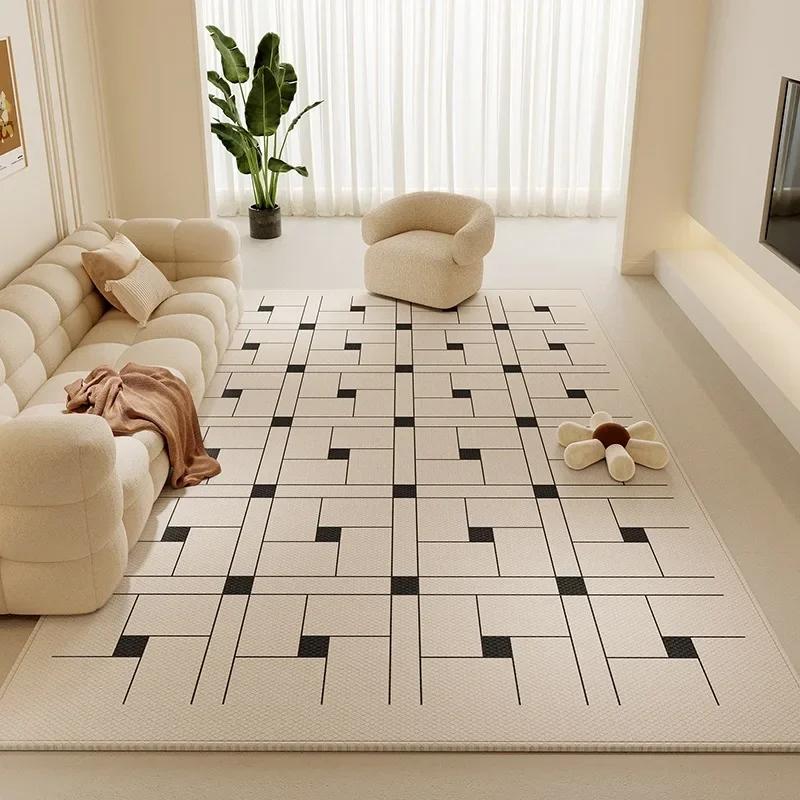 Cream Style Carpets for Living Room Large Area Bedroom Washable Decor Carpet Thick Plush Lounge Floor Mat Fluffy Soft Study Rug