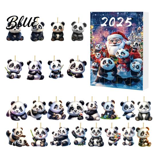 Christmas Panda Advent Countdown Multifunctional Acrylic for Cartoon 2D Calendar 2025 Kids Pendant Home Decorations
