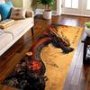 Chinese Red Dragon Long Runner Rug,vintage ink beast print floor mat,entry hallway,bedroom,balcony interior decor