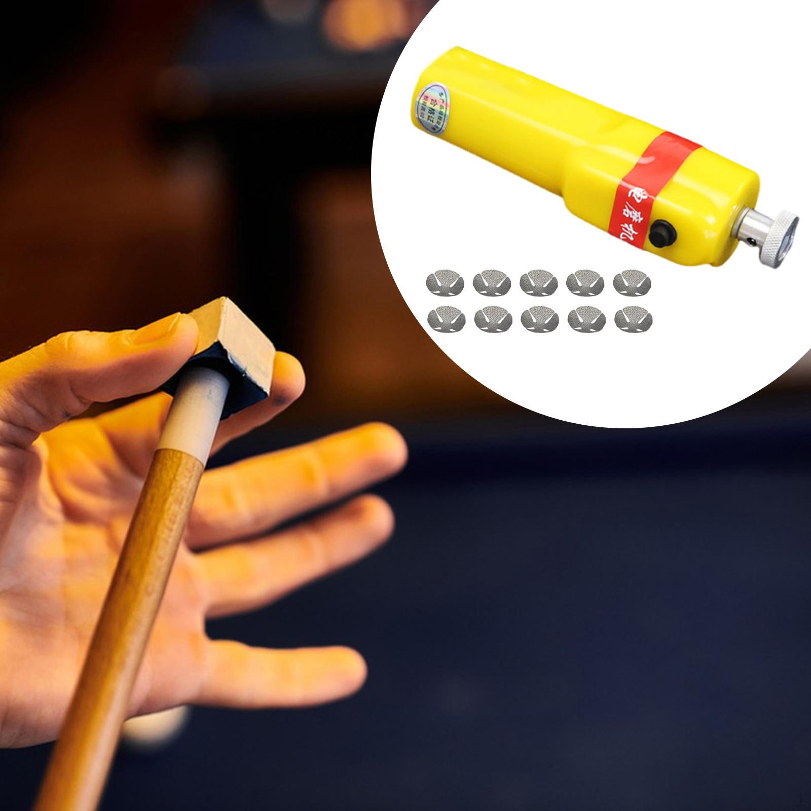 

Electric Billiards Cue Kit Burnisher with 10 Sanding Discs Accessories 6.3x1.8x1.6inch for Small Tips