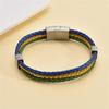 Stainless Steel National Flag Bracelet: 2022 Qatar World Cup Titanium Magnetic Leather Bracelet