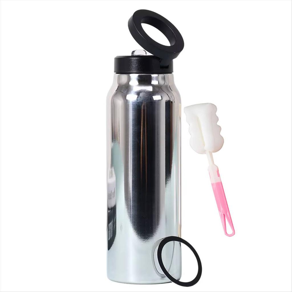 Isolierte Sportwasserflasche mit magnetischer Handyhalterung und eingebautem Ständer Perfekt für Fitnessstudio-Workouts, Outdoor-Abenteuer und Reisen