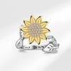 Women Adjustable Rotating Open Ring With Zircon Anxiety Relief Stress Reducing Jewelry For Calming